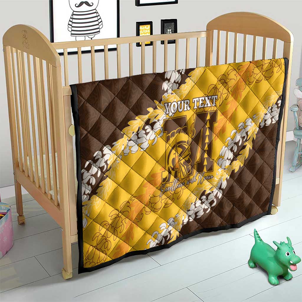 Personalized Mililani Hawaii High School Quilt Puakenikeni Lei Hawaiian Pattern - Polynesian Pride