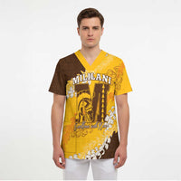 Personalized Mililani Hawaii High School Scrub Top Puakenikeni Lei Hawaiian Pattern LT14 - Polynesian Pride