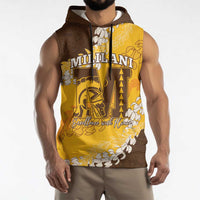 Personalized Mililani Hawaii High School Sleeveless Hoodie Puakenikeni Lei Hawaiian Pattern LT14 - Polynesian Pride