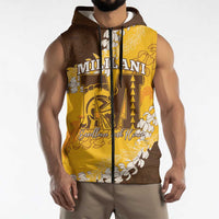 Personalized Mililani Hawaii High School Sleeveless Zip Hoodie Puakenikeni Lei Hawaiian Pattern LT14 - Polynesian Pride