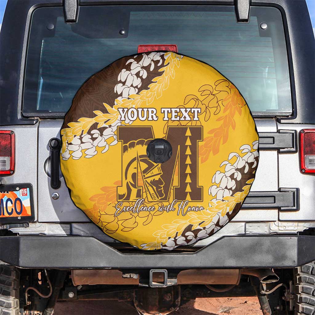 Personalized Mililani Hawaii High School Spare Tire Cover Puakenikeni Lei Hawaiian Pattern - Polynesian Pride