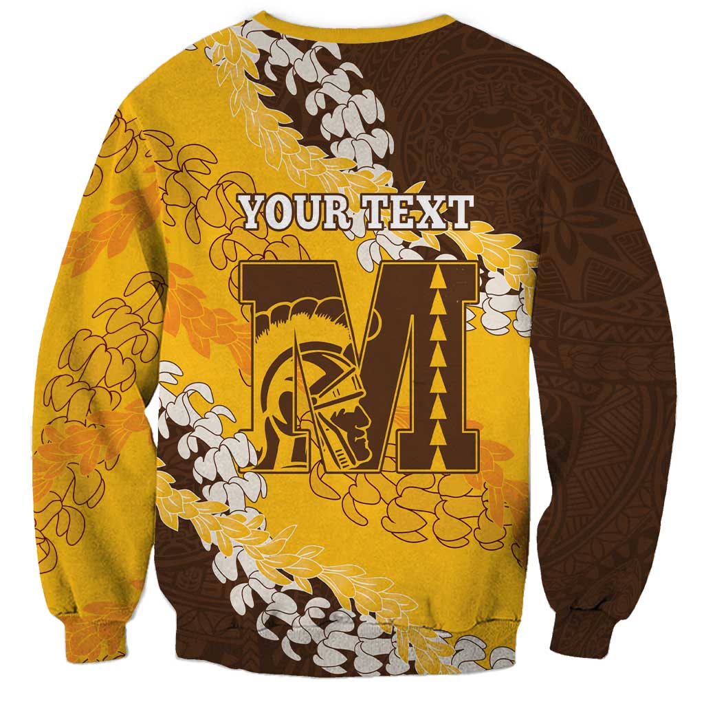Personalized Mililani Hawaii High School Sweatshirt Puakenikeni Lei Hawaiian Pattern - Polynesian Pride