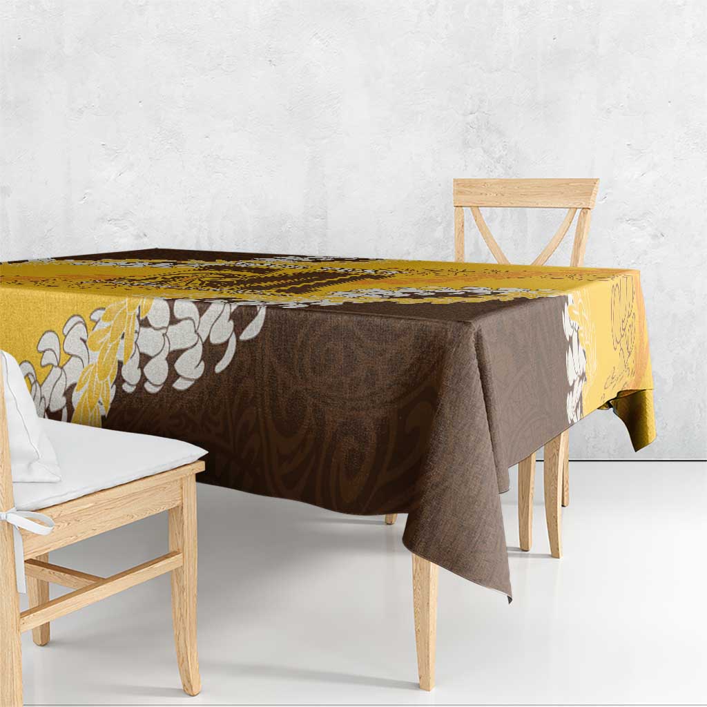 Personalized Mililani Hawaii High School Tablecloth Puakenikeni Lei Hawaiian Pattern - Polynesian Pride