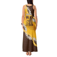 Personalized Mililani Hawaii High School Tank Maxi Dress Puakenikeni Lei Hawaiian Pattern - Polynesian Pride