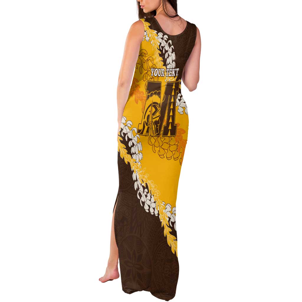 Personalized Mililani Hawaii High School Tank Maxi Dress Puakenikeni Lei Hawaiian Pattern - Polynesian Pride