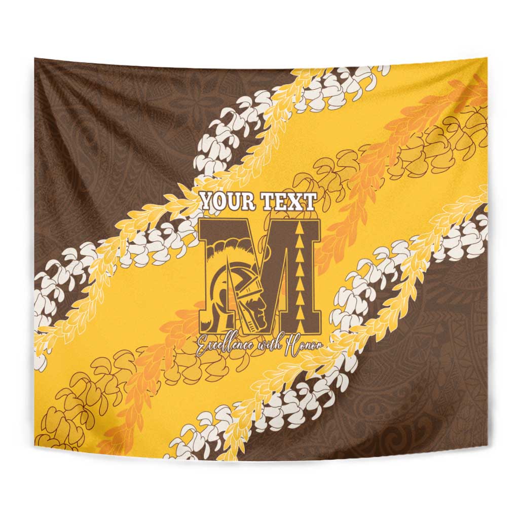 Personalized Mililani Hawaii High School Tapestry Puakenikeni Lei Hawaiian Pattern - Polynesian Pride