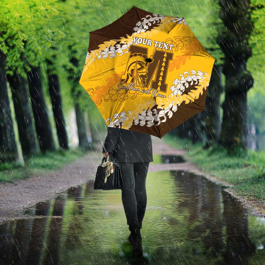 Personalized Mililani Hawaii High School Umbrella Puakenikeni Lei Hawaiian Pattern LT14 - Polynesian Pride