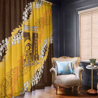 Personalized Mililani Hawaii High School Window Curtain Puakenikeni Lei Hawaiian Pattern - Polynesian Pride