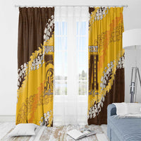 Personalized Mililani Hawaii High School Window Curtain Puakenikeni Lei Hawaiian Pattern - Polynesian Pride