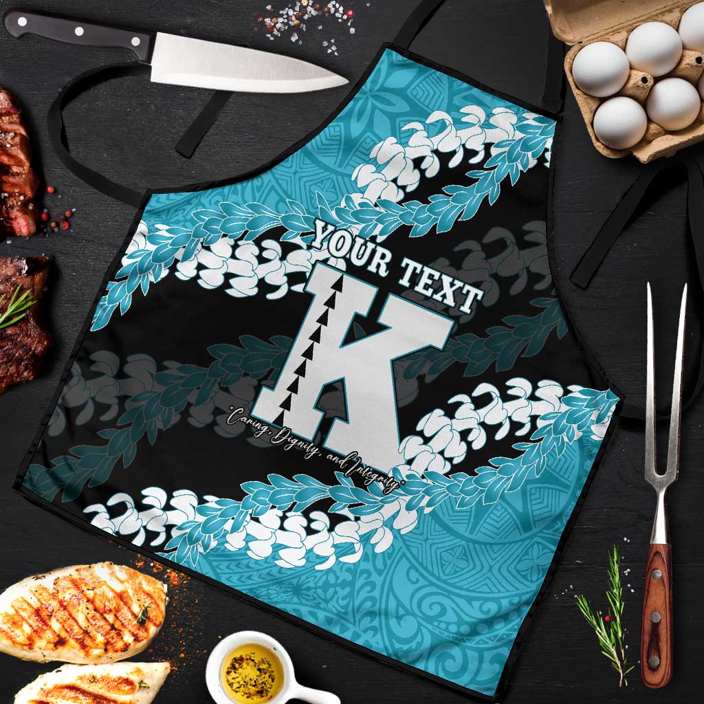 Personalized Kapolei Hawaii High School Apron Puakenikeni Lei Hawaiian Pattern LT14 Teal - Polynesian Pride