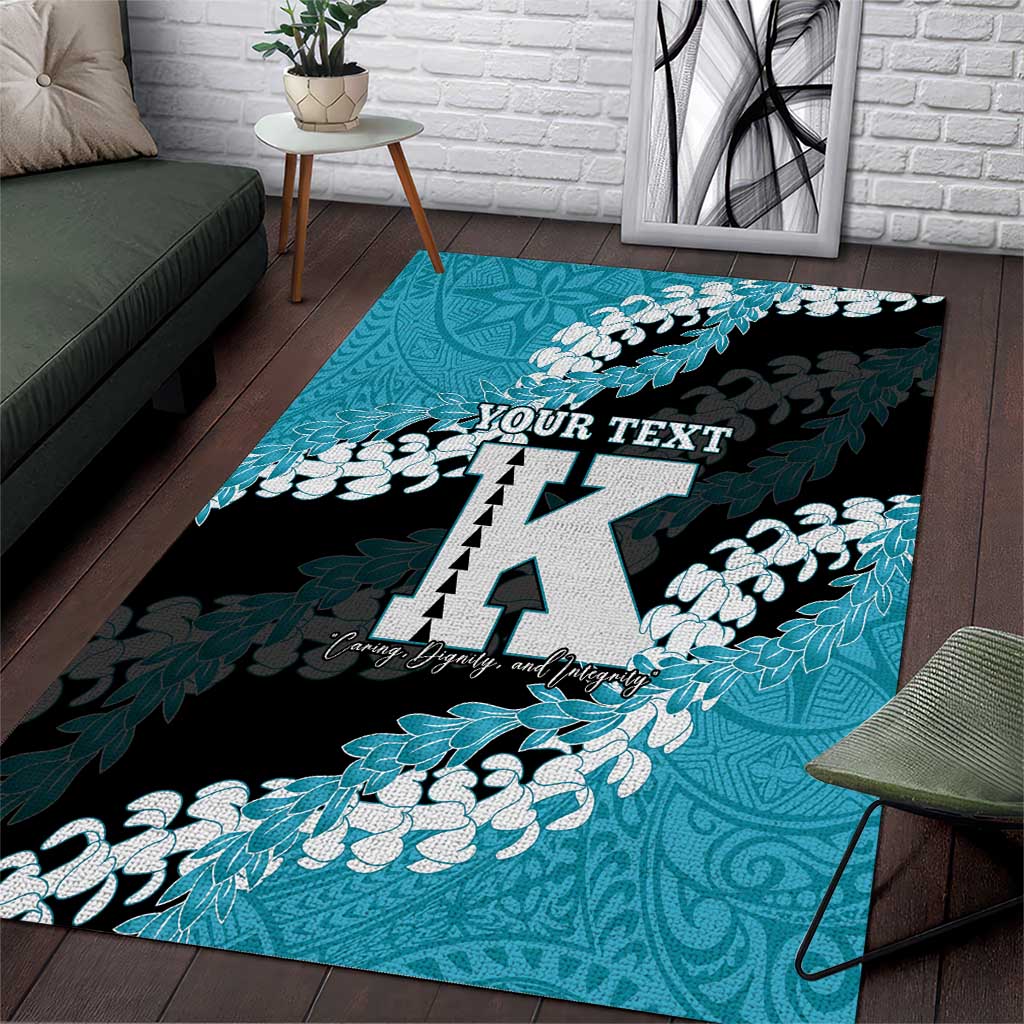 Personalized Kapolei Hawaii High School Area Rug Puakenikeni Lei Hawaiian Pattern - Polynesian Pride