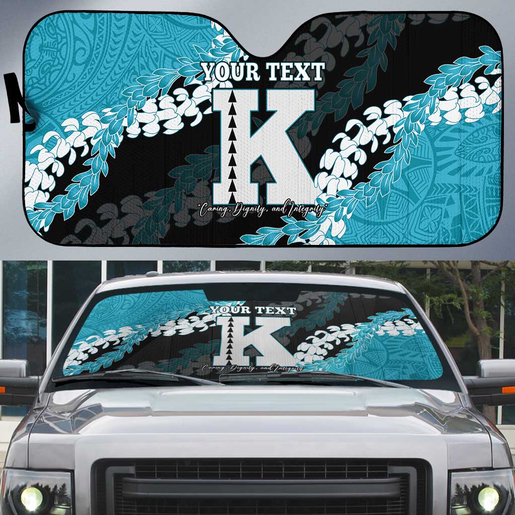 Personalized Kapolei Hawaii High School Auto Sun Shade Puakenikeni Lei Hawaiian Pattern - Polynesian Pride