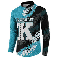 Personalized Kapolei Hawaii High School Button Sweatshirt Puakenikeni Lei Hawaiian Pattern LT14 - Polynesian Pride