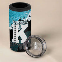Personalized Kapolei Hawaii High School 4 in 1 Can Cooler Tumbler Puakenikeni Lei Hawaiian Pattern - Polynesian Pride