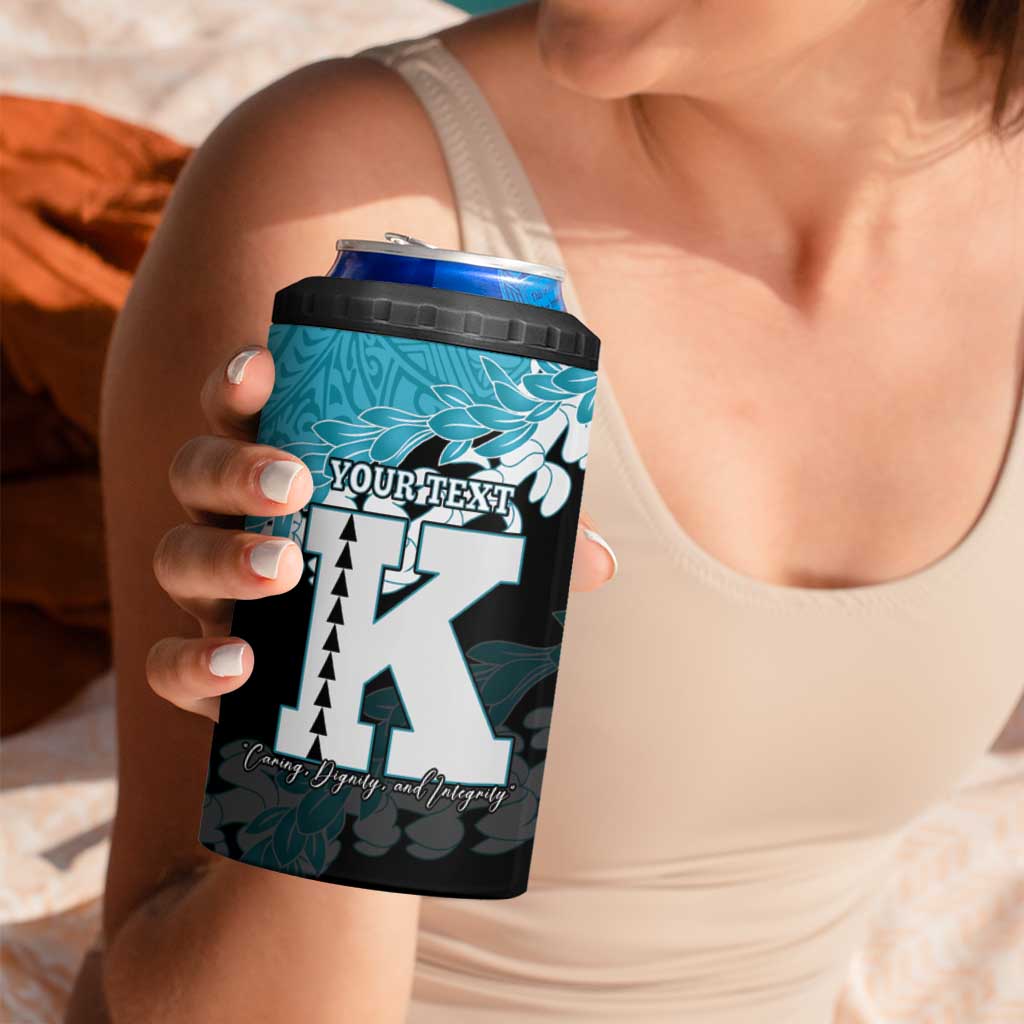 Personalized Kapolei Hawaii High School 4 in 1 Can Cooler Tumbler Puakenikeni Lei Hawaiian Pattern - Polynesian Pride