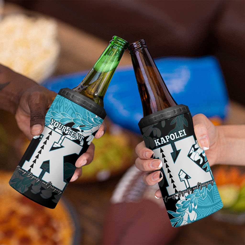 Personalized Kapolei Hawaii High School 4 in 1 Can Cooler Tumbler Puakenikeni Lei Hawaiian Pattern - Polynesian Pride