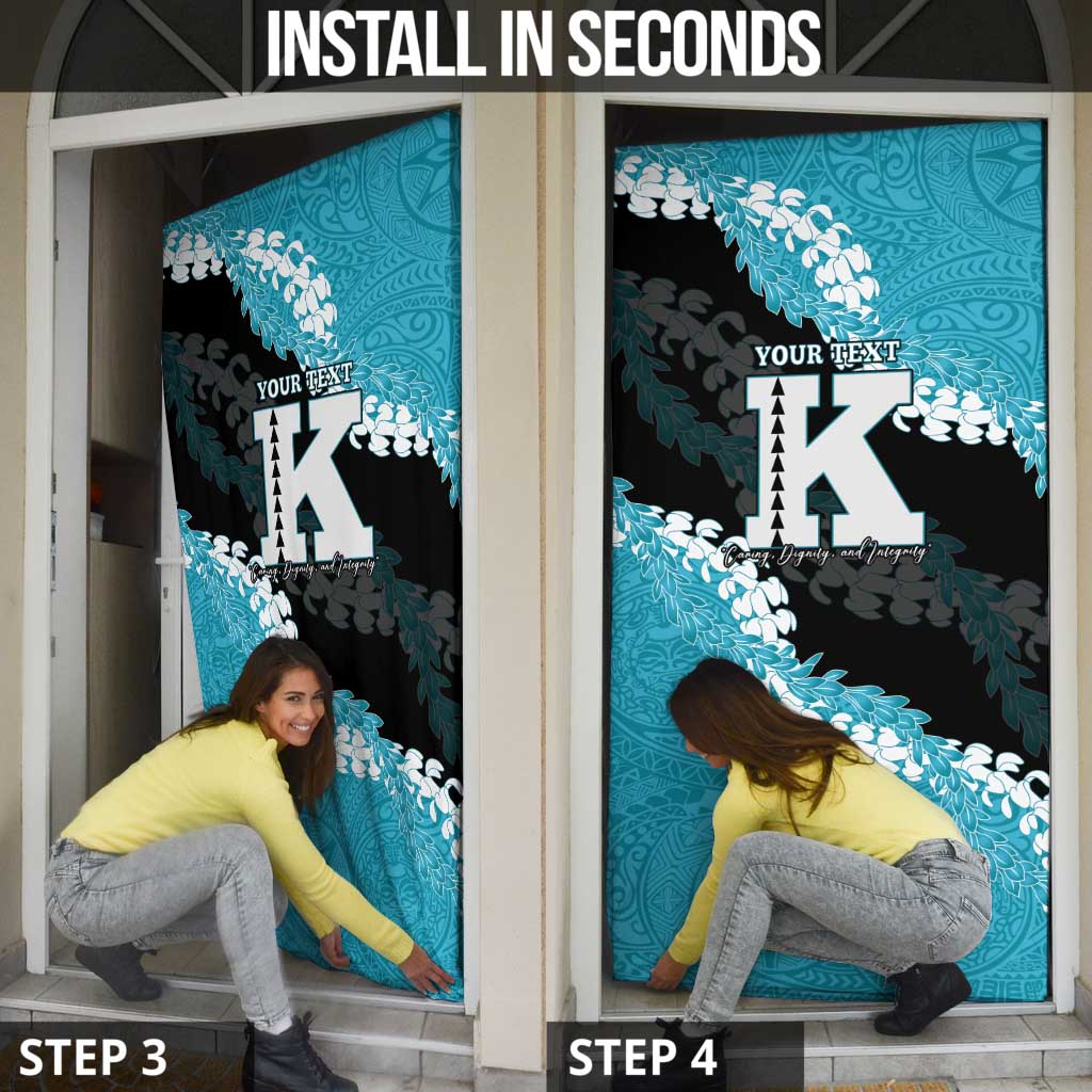 Personalized Kapolei Hawaii High School Door Cover Puakenikeni Lei Hawaiian Pattern LT14 - Polynesian Pride