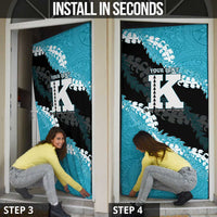 Personalized Kapolei Hawaii High School Door Cover Puakenikeni Lei Hawaiian Pattern LT14 - Polynesian Pride