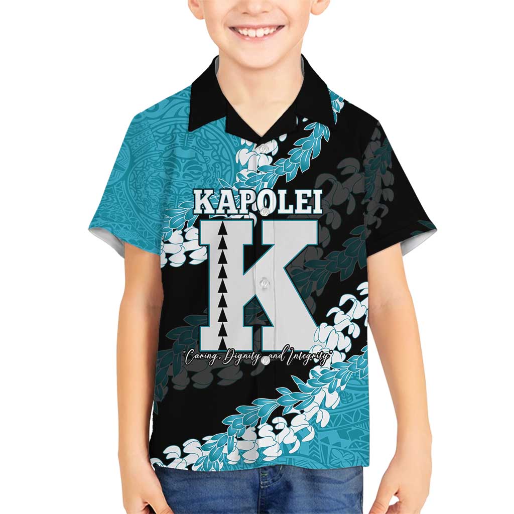 Personalized Kapolei Hawaii High School Family Matching Long Sleeve Bodycon Dress and Hawaiian Shirt Puakenikeni Lei Hawaiian Pattern - Polynesian Pride