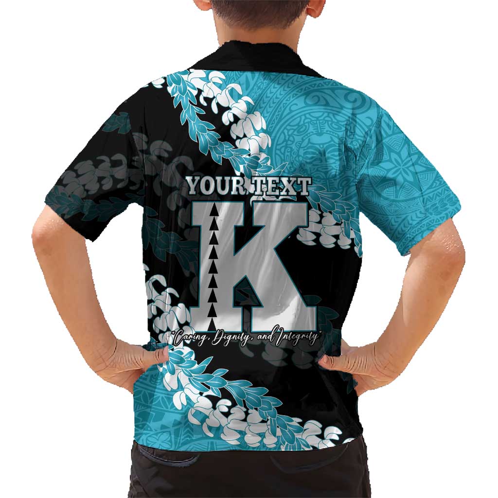 Personalized Kapolei Hawaii High School Family Matching Short Sleeve Bodycon Dress and Hawaiian Shirt Puakenikeni Lei Hawaiian Pattern - Polynesian Pride