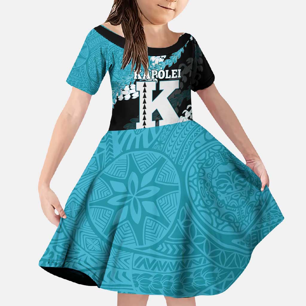Personalized Kapolei Hawaii High School Family Matching Summer Maxi Dress and Hawaiian Shirt Puakenikeni Lei Hawaiian Pattern - Polynesian Pride