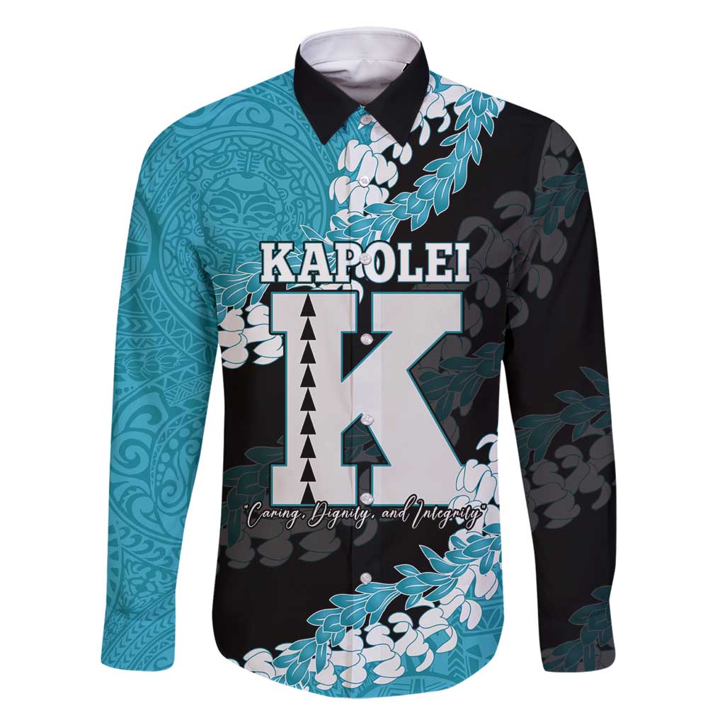 Personalized Kapolei Hawaii High School Family Matching Summer Maxi Dress and Hawaiian Shirt Puakenikeni Lei Hawaiian Pattern - Polynesian Pride