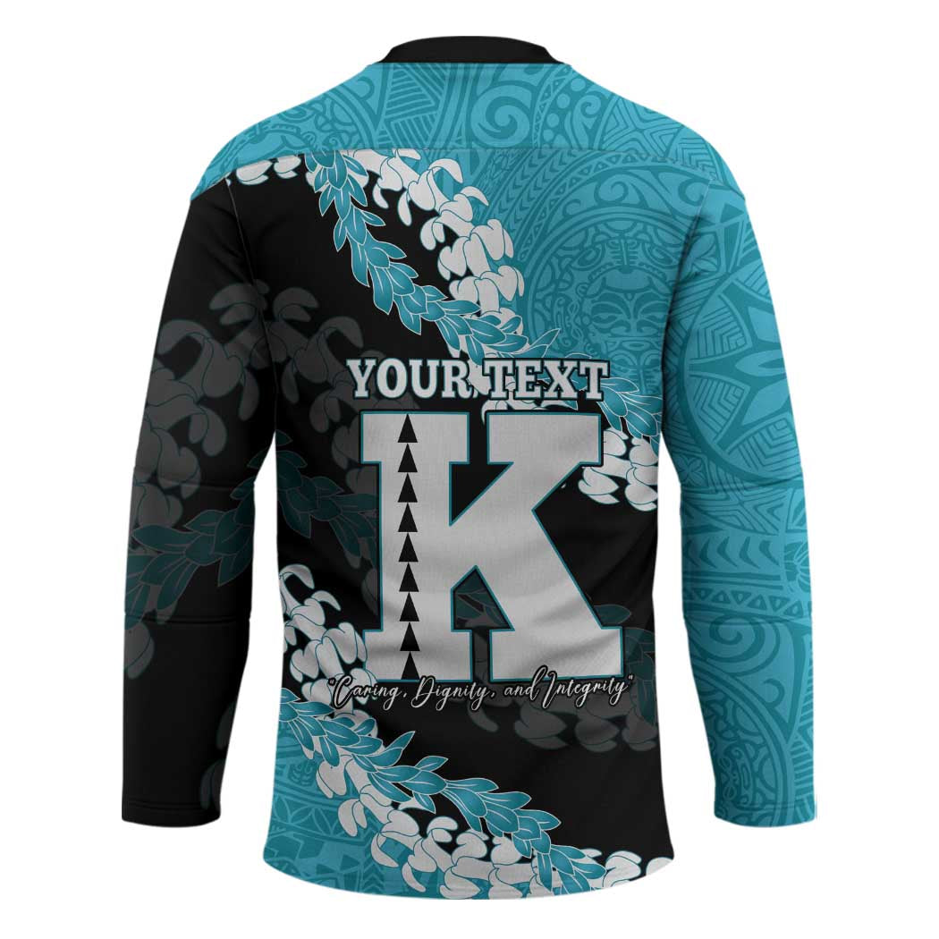 Personalized Kapolei Hawaii High School Hockey Jersey Puakenikeni Lei Hawaiian Pattern - Polynesian Pride