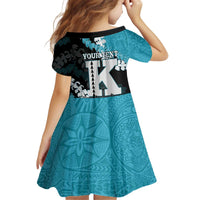 Personalized Kapolei Hawaii High School Kid Short Sleeve Dress Puakenikeni Lei Hawaiian Pattern - Polynesian Pride