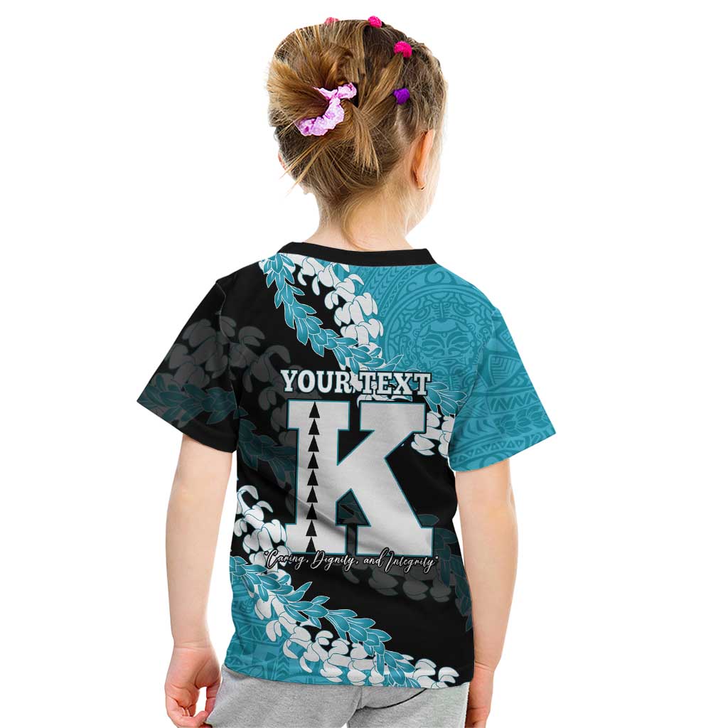 Personalized Kapolei Hawaii High School Kid T Shirt Puakenikeni Lei Hawaiian Pattern LT14 - Polynesian Pride