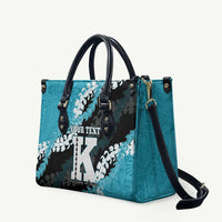 Personalized Kapolei Hawaii High School Leather Bag Puakenikeni Lei Hawaiian Pattern LT14 Teal - Polynesian Pride