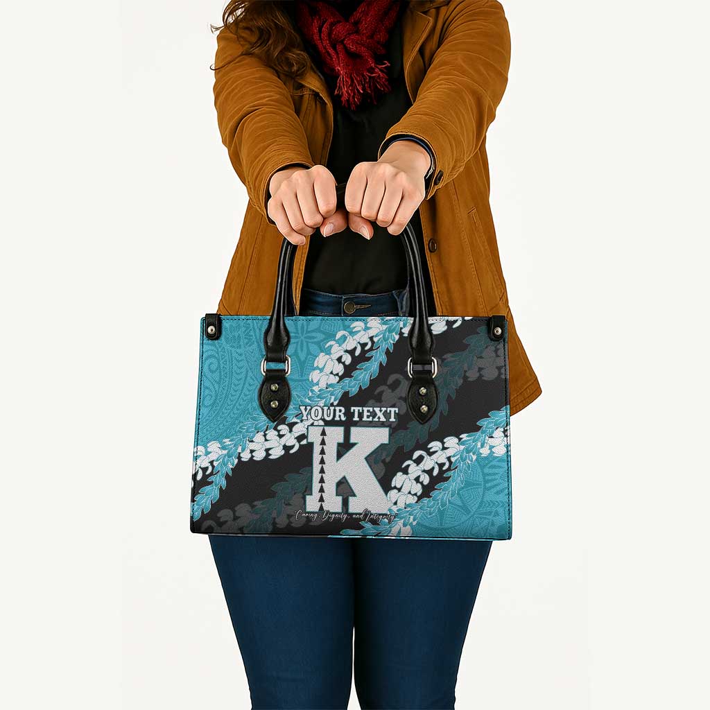 Personalized Kapolei Hawaii High School Leather Bag Puakenikeni Lei Hawaiian Pattern LT14 - Polynesian Pride