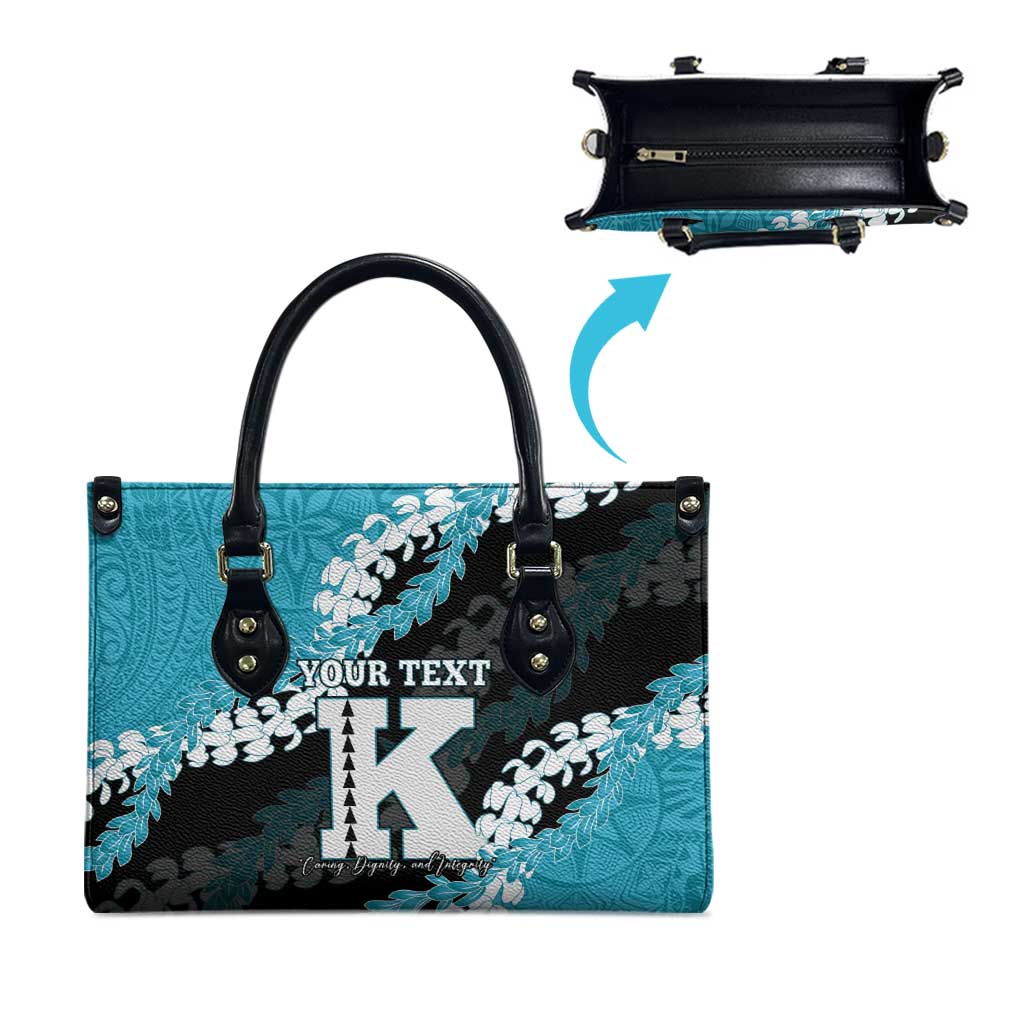 Personalized Kapolei Hawaii High School Leather Bag Puakenikeni Lei Hawaiian Pattern LT14 - Polynesian Pride
