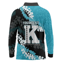Personalized Kapolei Hawaii High School Long Sleeve Polo Shirt Puakenikeni Lei Hawaiian Pattern LT14 - Polynesian Pride
