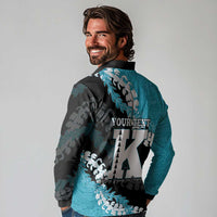 Personalized Kapolei Hawaii High School Long Sleeve Polo Shirt Puakenikeni Lei Hawaiian Pattern LT14 - Polynesian Pride