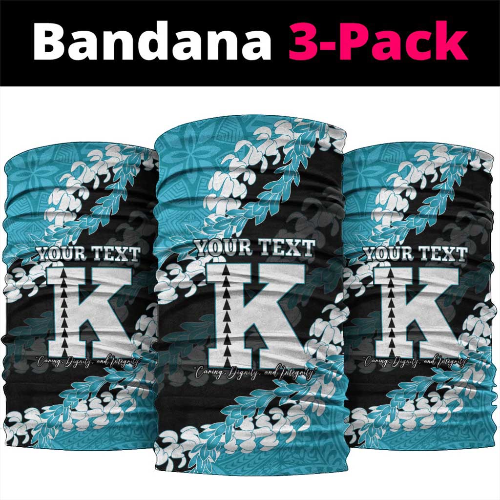 Personalized Kapolei Hawaii High School Neck Gaiter Puakenikeni Lei Hawaiian Pattern - Polynesian Pride
