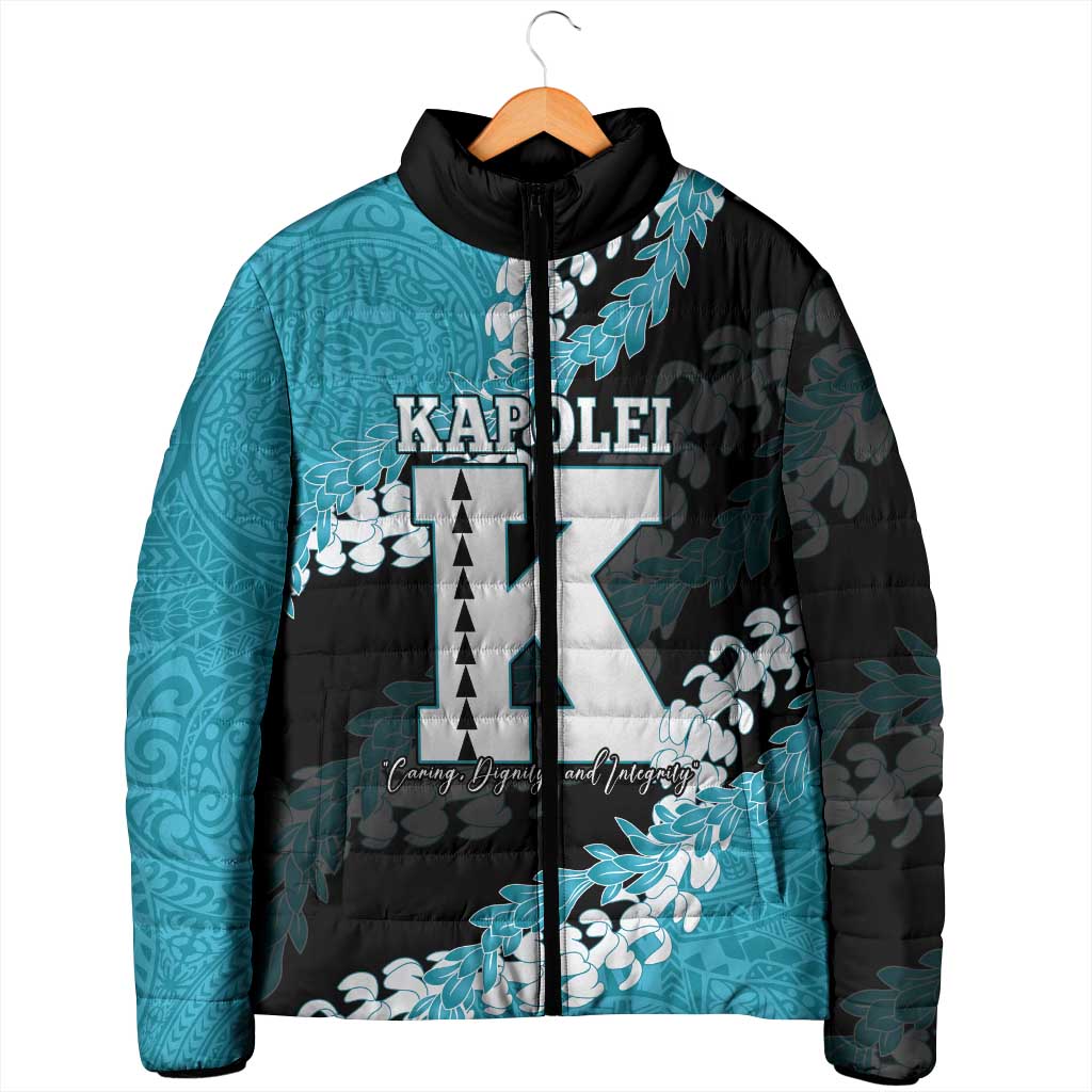Personalized Kapolei Hawaii High School Padded Jacket Puakenikeni Lei Hawaiian Pattern LT14 - Polynesian Pride