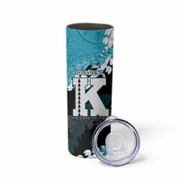 Personalized Kapolei Hawaii High School Skinny Tumbler Puakenikeni Lei Hawaiian Pattern LT14 - Polynesian Pride