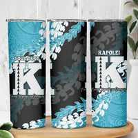 Personalized Kapolei Hawaii High School Skinny Tumbler Puakenikeni Lei Hawaiian Pattern LT14 - Polynesian Pride