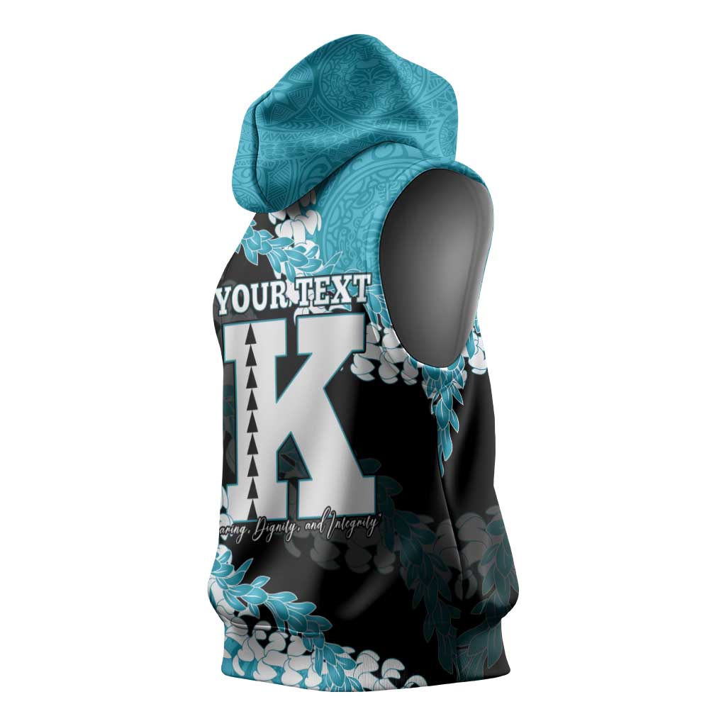 Personalized Kapolei Hawaii High School Sleeveless Hoodie Puakenikeni Lei Hawaiian Pattern LT14 - Polynesian Pride
