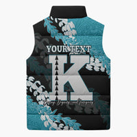 Personalized Kapolei Hawaii High School Sleeveless Puffer Jacket Puakenikeni Lei Hawaiian Pattern LT14 - Polynesian Pride