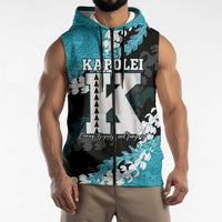 Personalized Kapolei Hawaii High School Sleeveless Zip Hoodie Puakenikeni Lei Hawaiian Pattern LT14 - Polynesian Pride