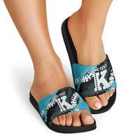 Personalized Kapolei Hawaii High School Slide Sandals Puakenikeni Lei Hawaiian Pattern LT14 - Polynesian Pride