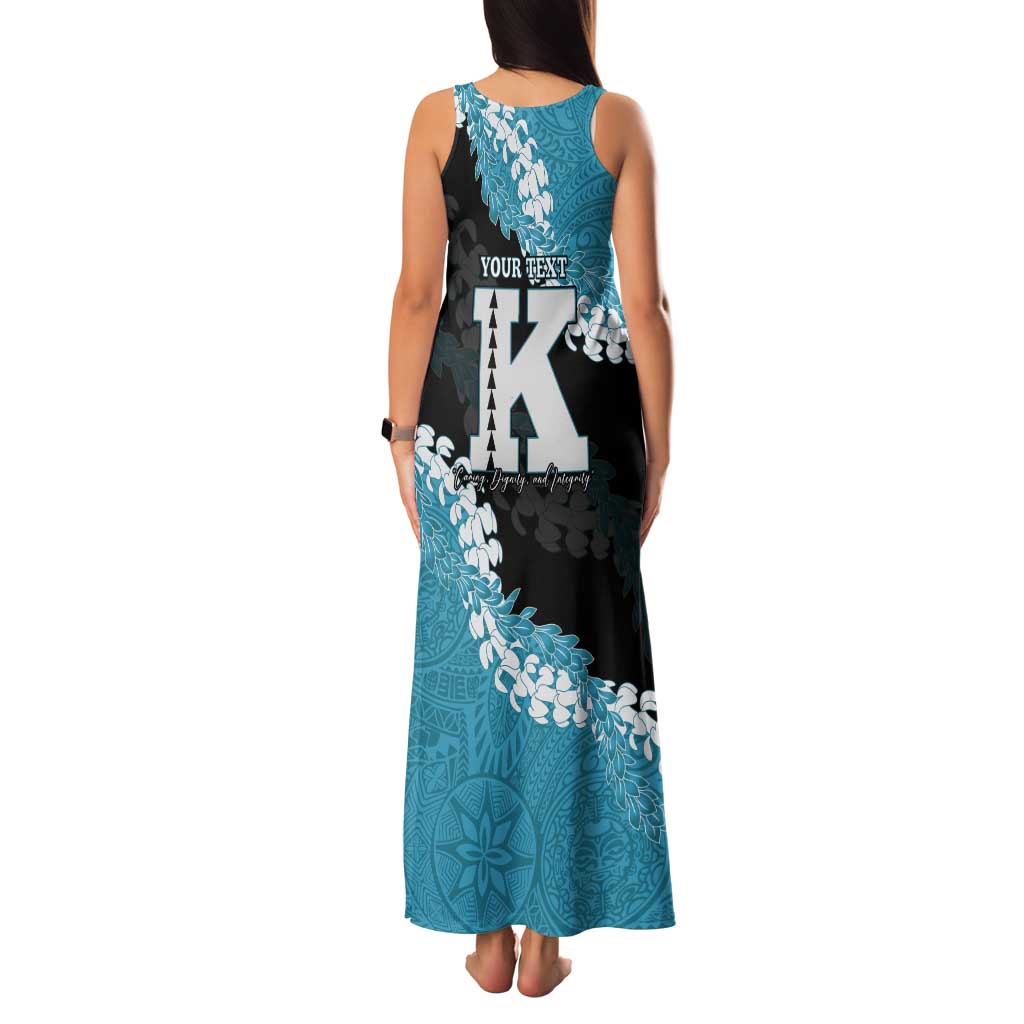 Personalized Kapolei Hawaii High School Tank Maxi Dress Puakenikeni Lei Hawaiian Pattern - Polynesian Pride