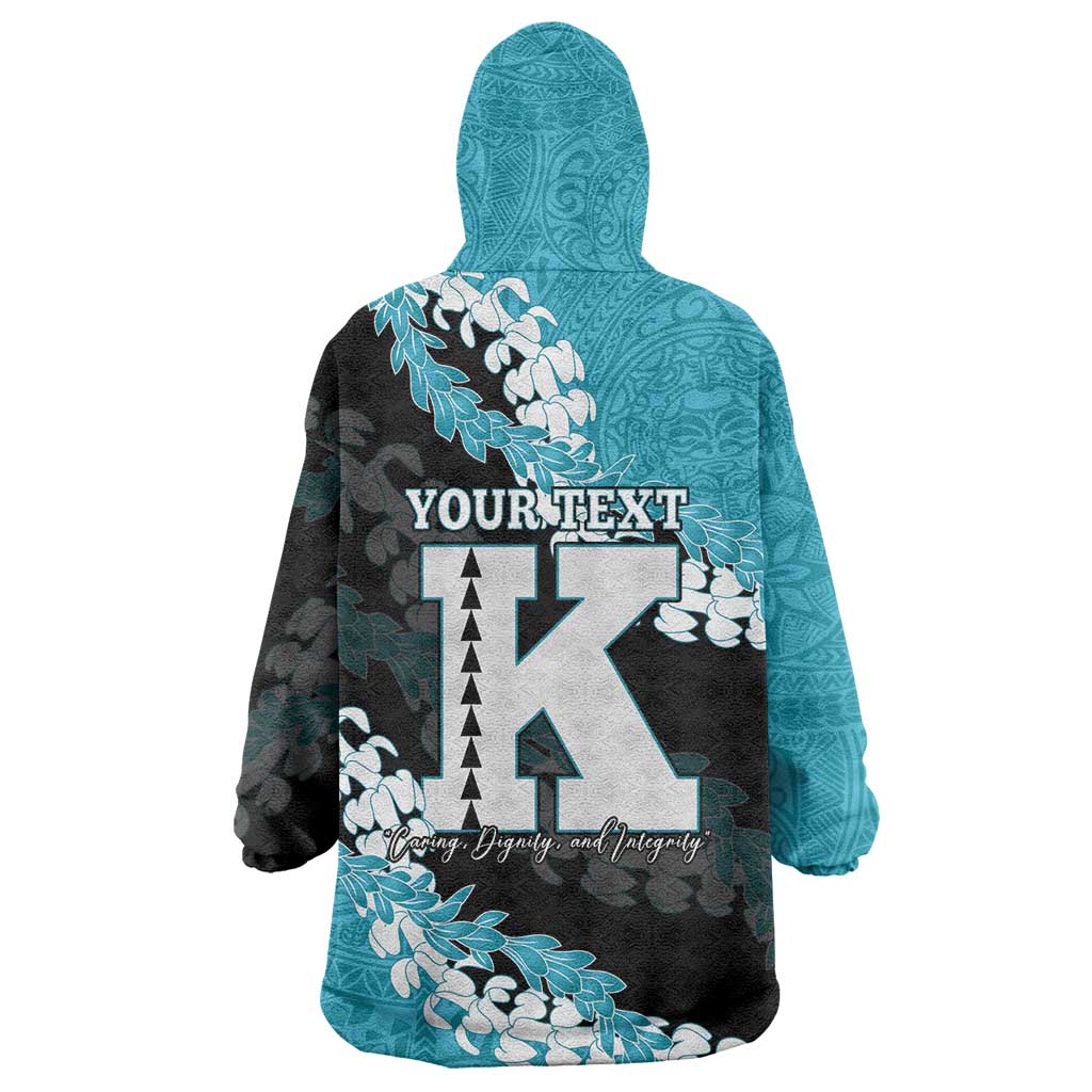 Personalized Kapolei Hawaii High School Wearable Blanket Hoodie Puakenikeni Lei Hawaiian Pattern LT14 - Polynesian Pride