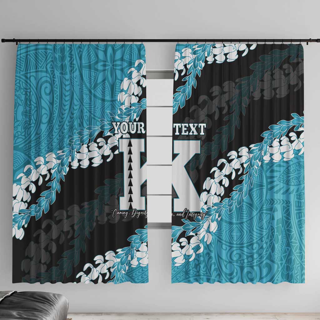Personalized Kapolei Hawaii High School Window Curtain Puakenikeni Lei Hawaiian Pattern - Polynesian Pride