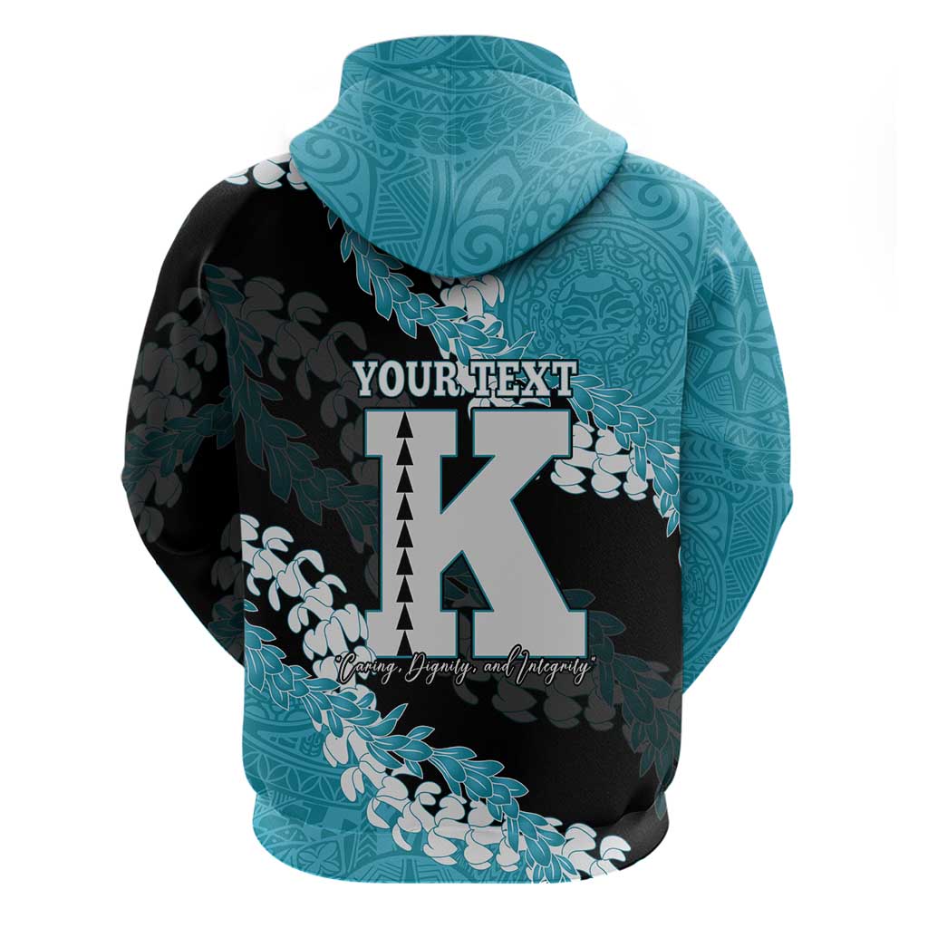 Personalized Kapolei Hawaii High School Zip Hoodie Puakenikeni Lei Hawaiian Pattern LT14 - Polynesian Pride