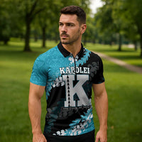 Personalized Kapolei Hawaii High School Zipper Polo Shirt Puakenikeni Lei Hawaiian Pattern LT14 - Polynesian Pride