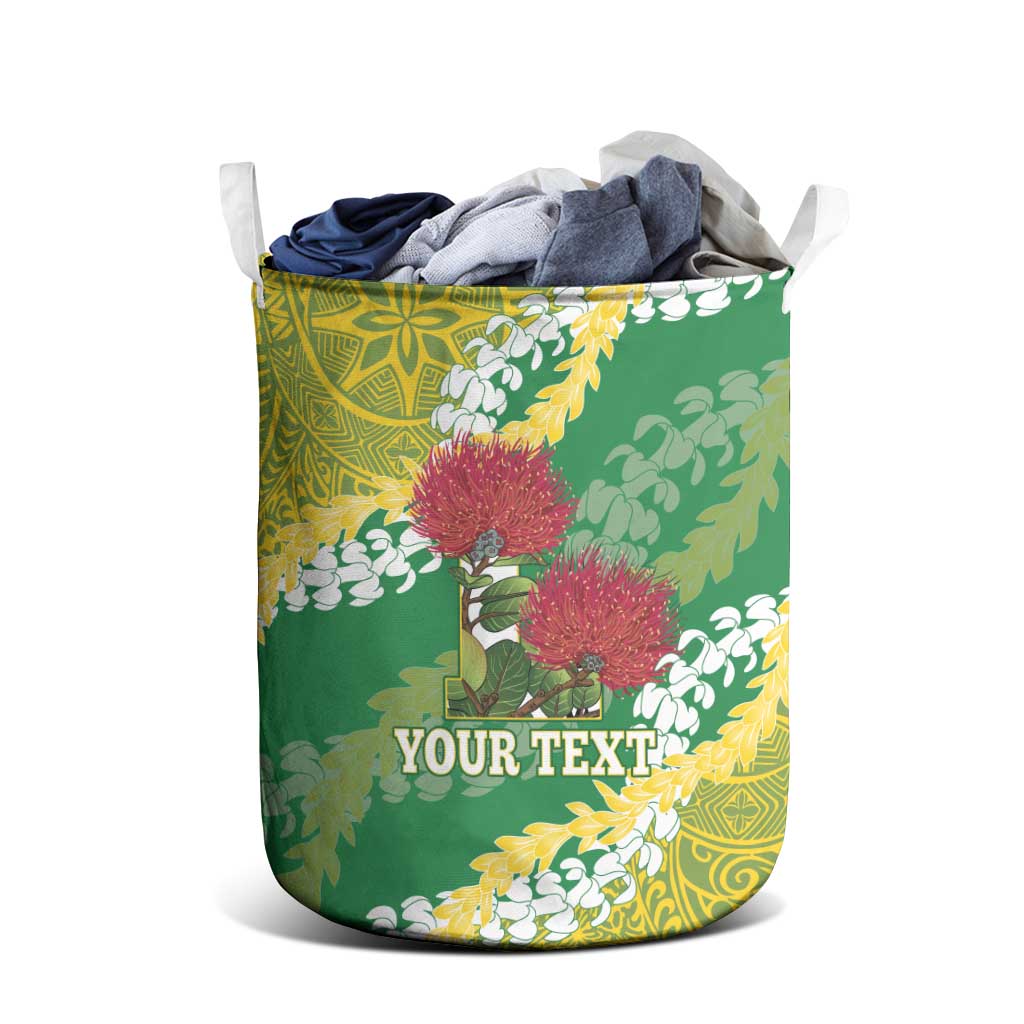 Personalized Leilehua Hawaii High School Laundry Basket Puakenikeni Lei Hawaiian Pattern - Polynesian Pride