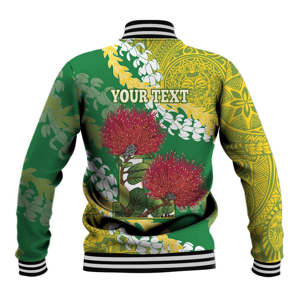 Personalized Leilehua Hawaii High School Baseball Jacket Puakenikeni Lei Hawaiian Pattern LT14 - Polynesian Pride