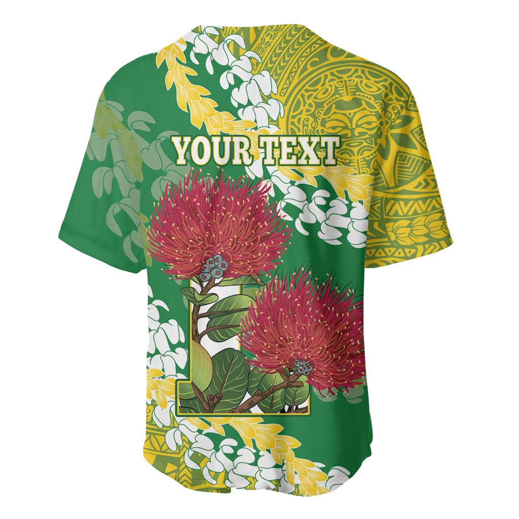 Personalized Leilehua Hawaii High School Baseball Jersey Puakenikeni Lei Hawaiian Pattern LT14 - Polynesian Pride